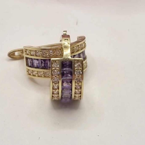 Women earrings "Loops" - 14k gold