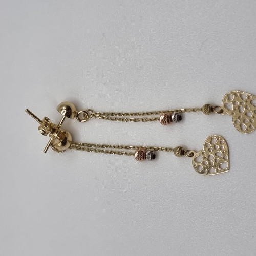 Women earrings "Heart" - 14k gold