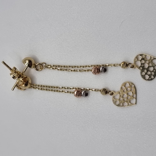 Women earrings "Heart" - 14k gold